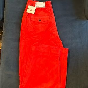 Uniqlo x Marni high waisted red corduroy pants